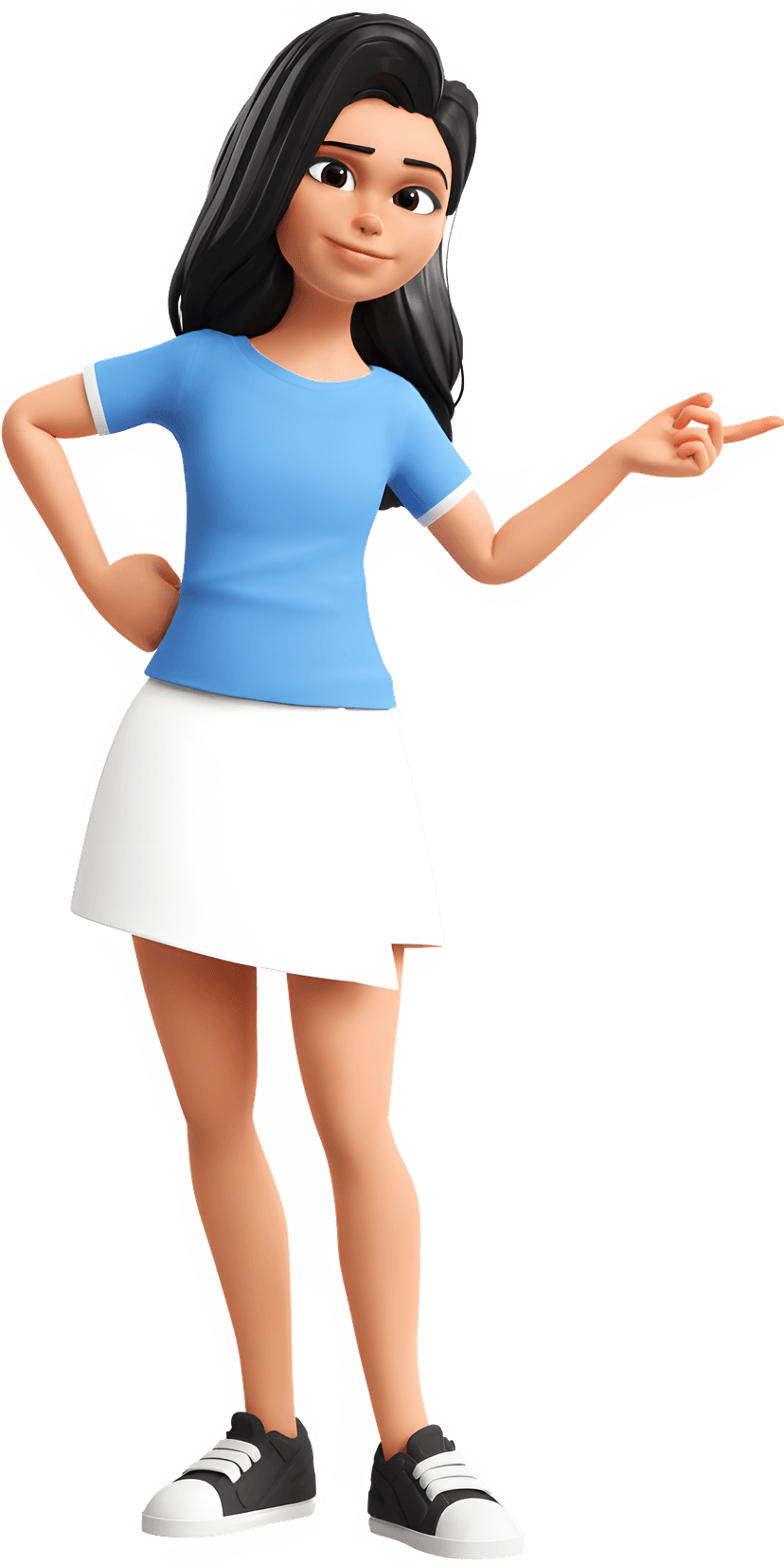 Girl doing pointing pose